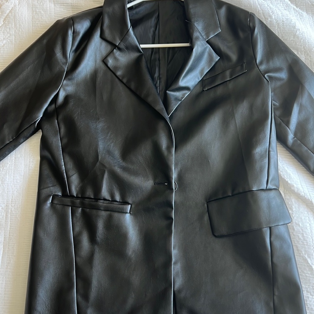 Faux Leather blazer